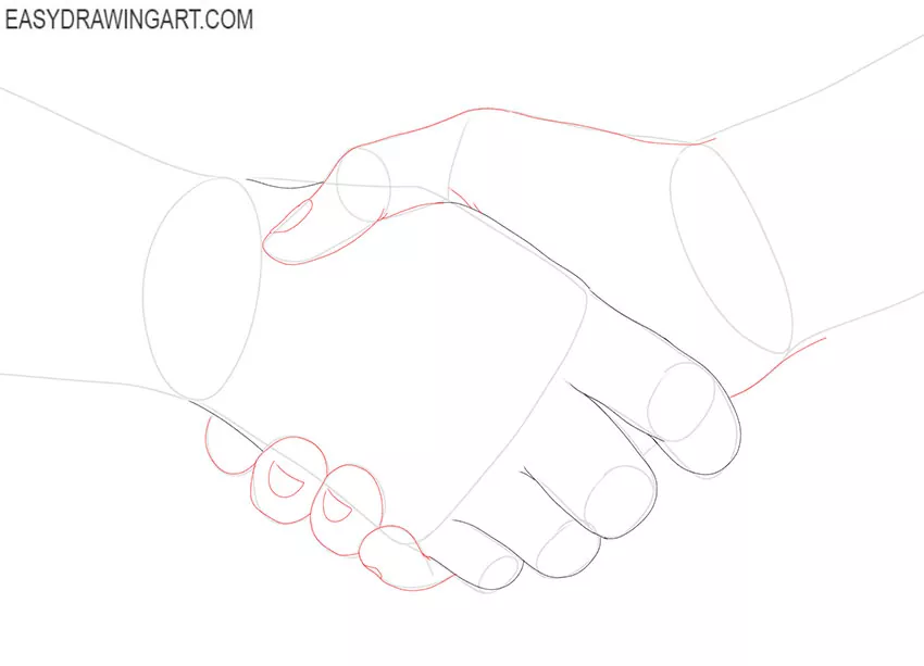 how to draw a handshake simple