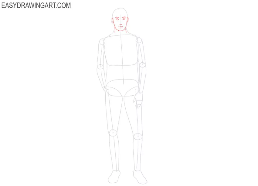 how to draw a male body simple