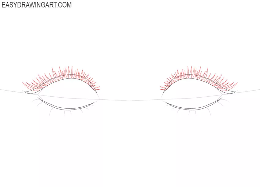 how to draw realistic eyelashes step by step