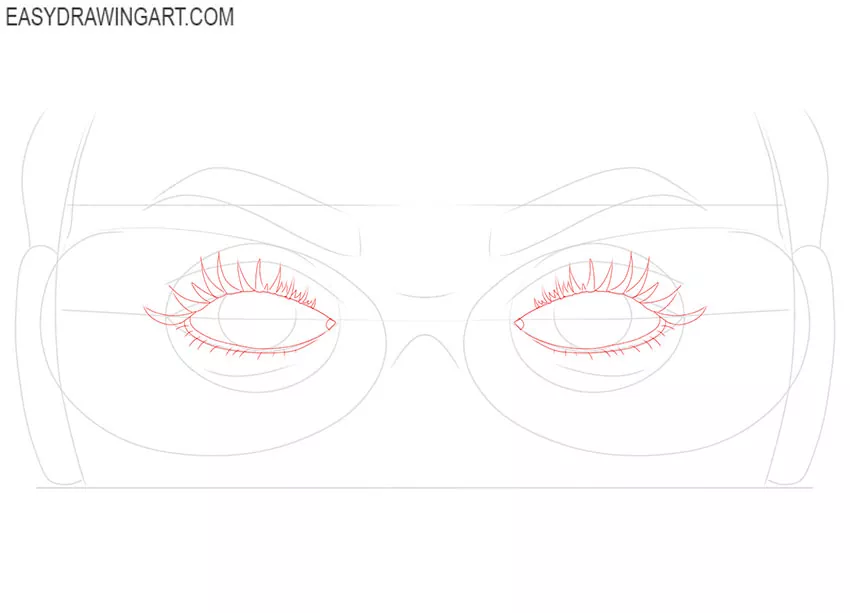 Eyes with Glasses drawing tutorial