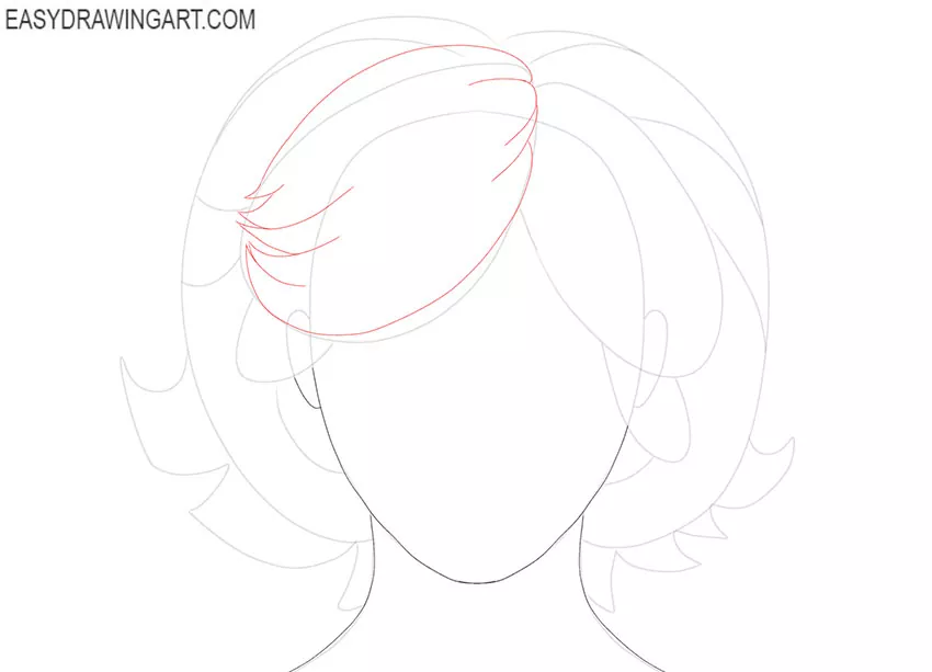 How to Draw Fluffy Hair simple