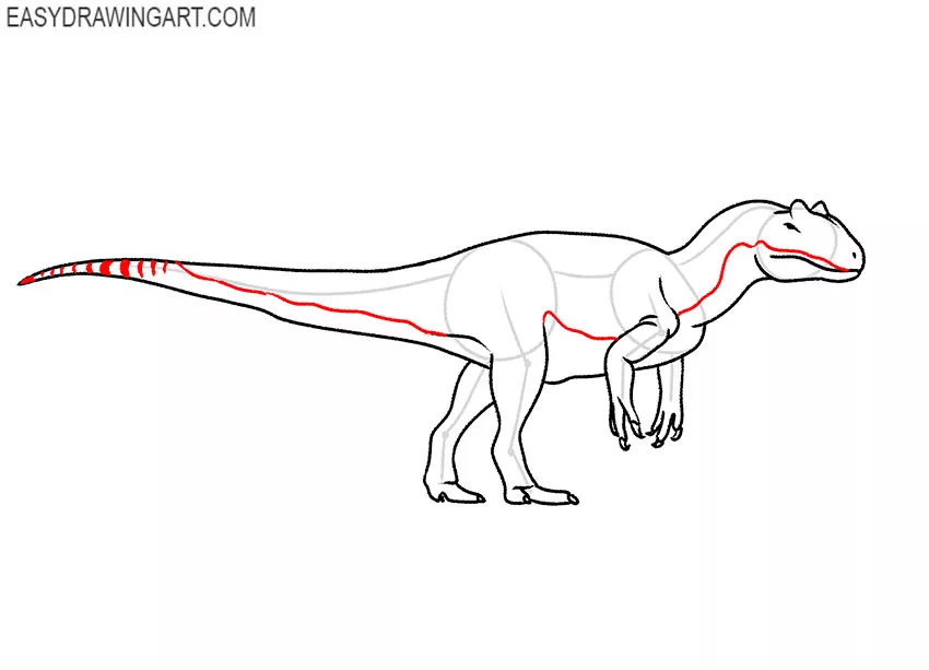 allosaurus drawing guide