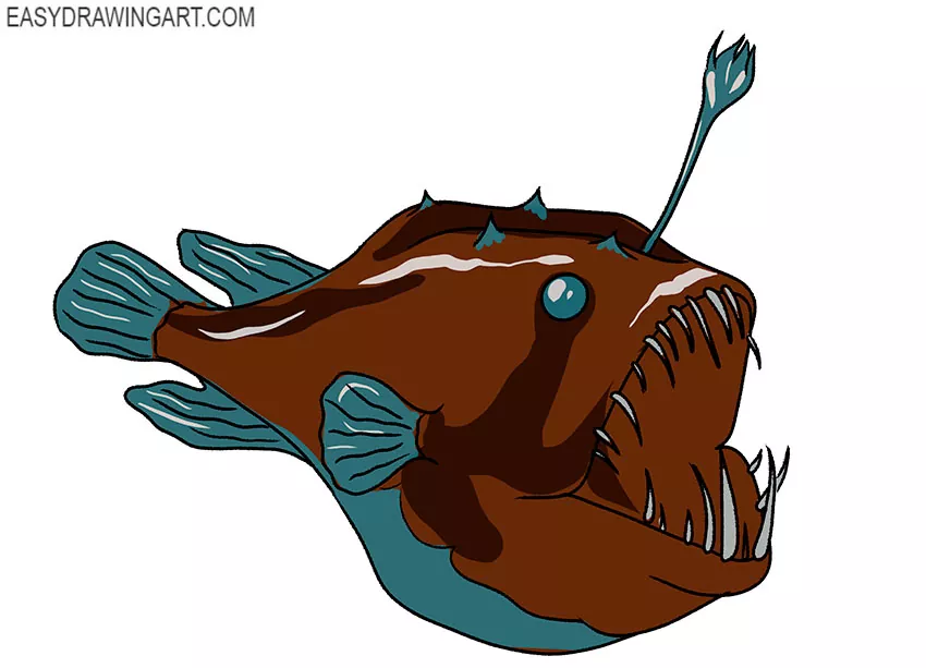 How to Draw an Angler Fish - Easy Drawing Art