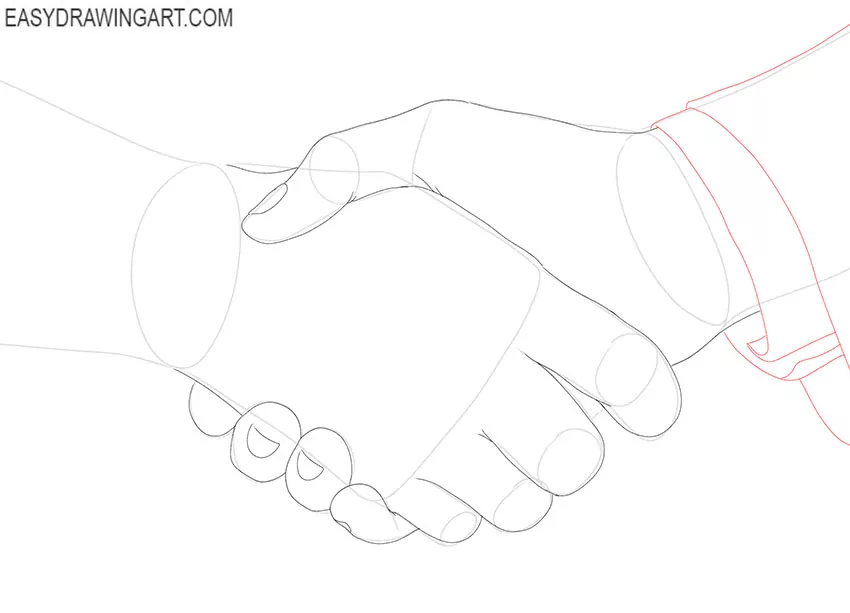 how to draw a handshake cartoon