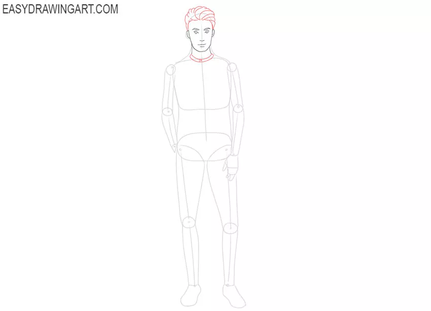 how to draw a male body step by step easy