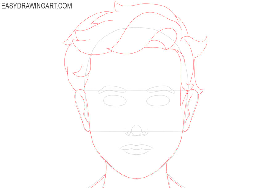 how to draw realistic boy hair step by step