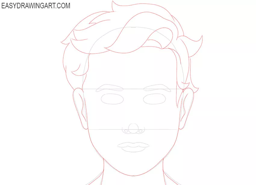 how to draw a realistic boy face for beginners