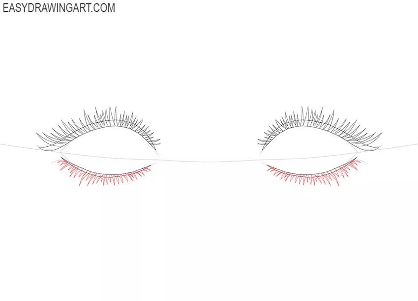 how to draw cartoon eyelashes step by step
