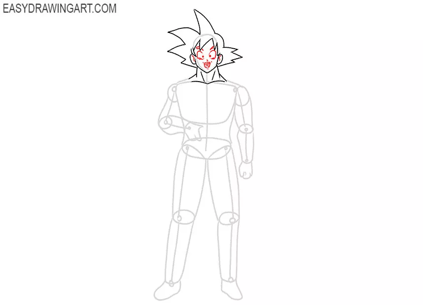 how to draw goku easy step by step