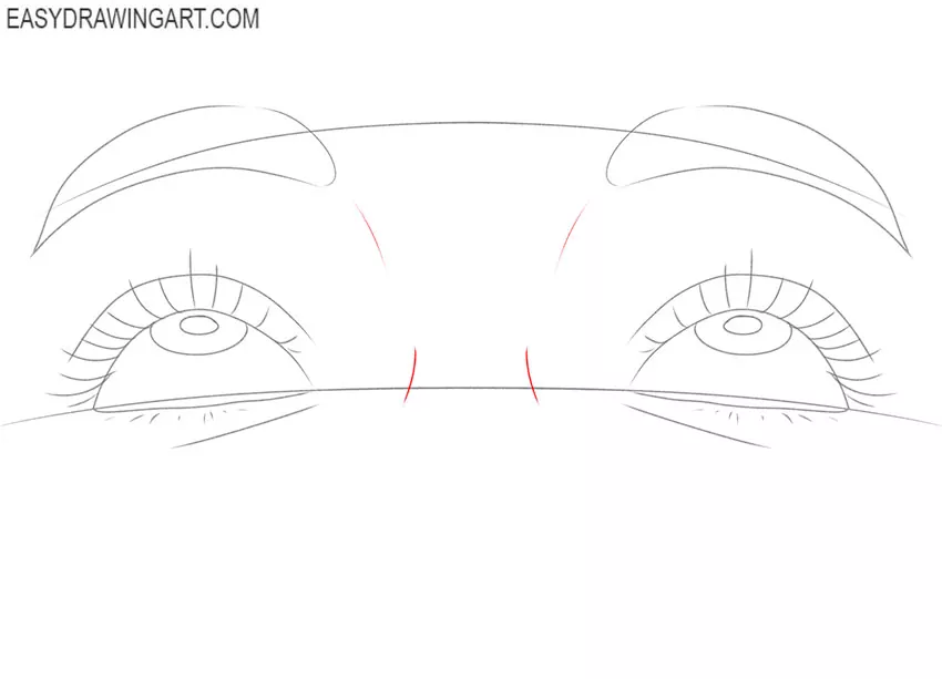 Eyes Looking Up drawing guide