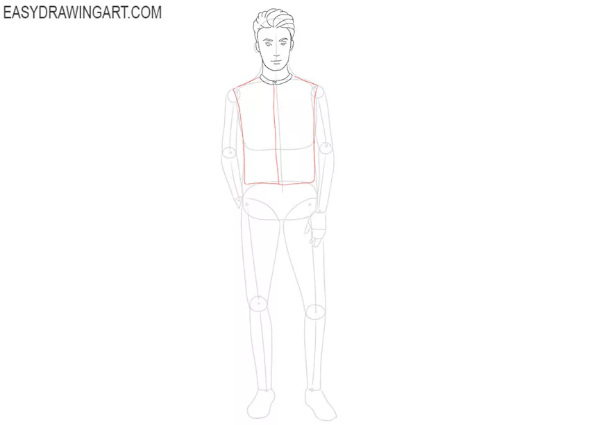how to draw a male cartoon body