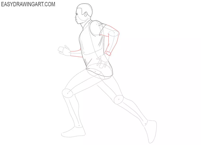 how to draw a person running simple