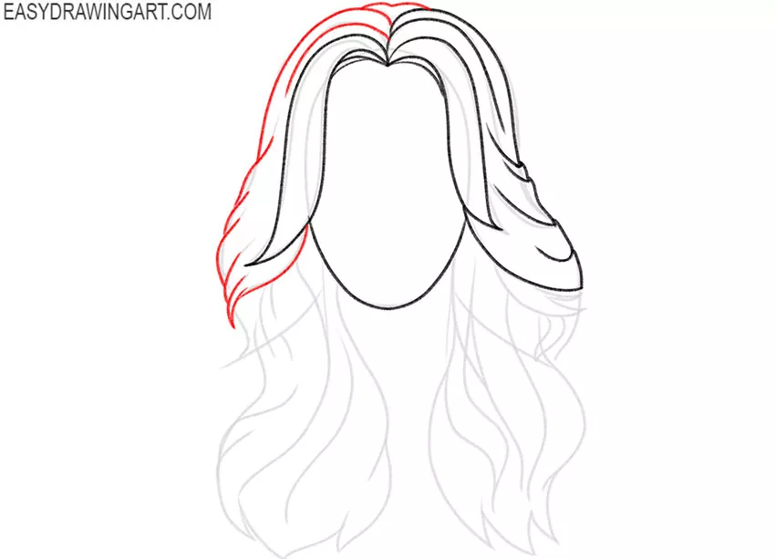 how to draw wavy cartoon hair