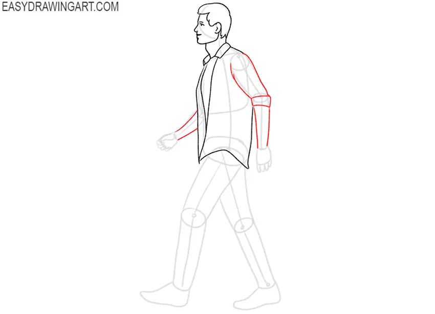 walking person drawing guide
