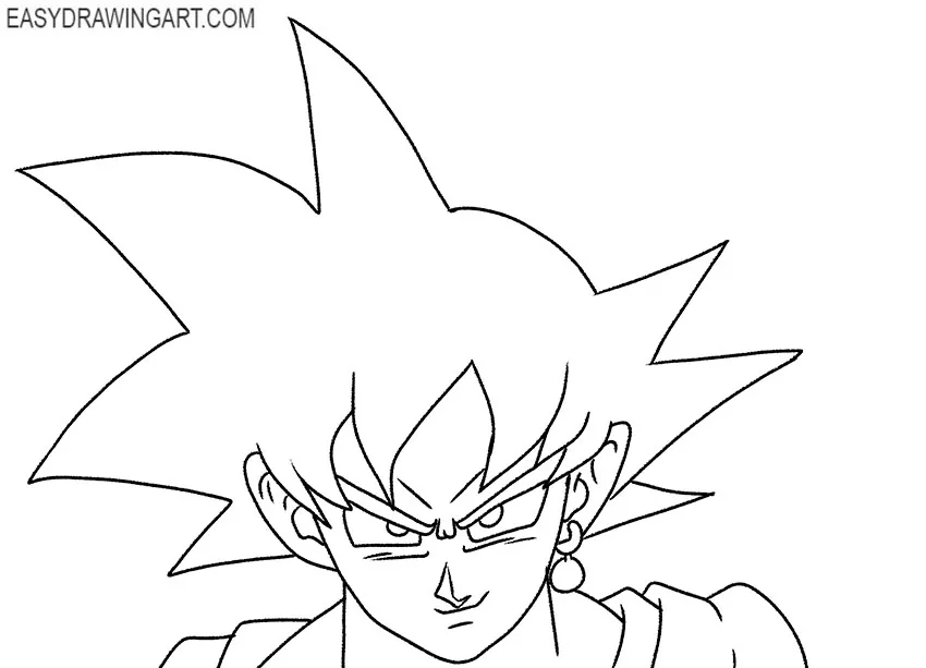 cartoon goku face drawing