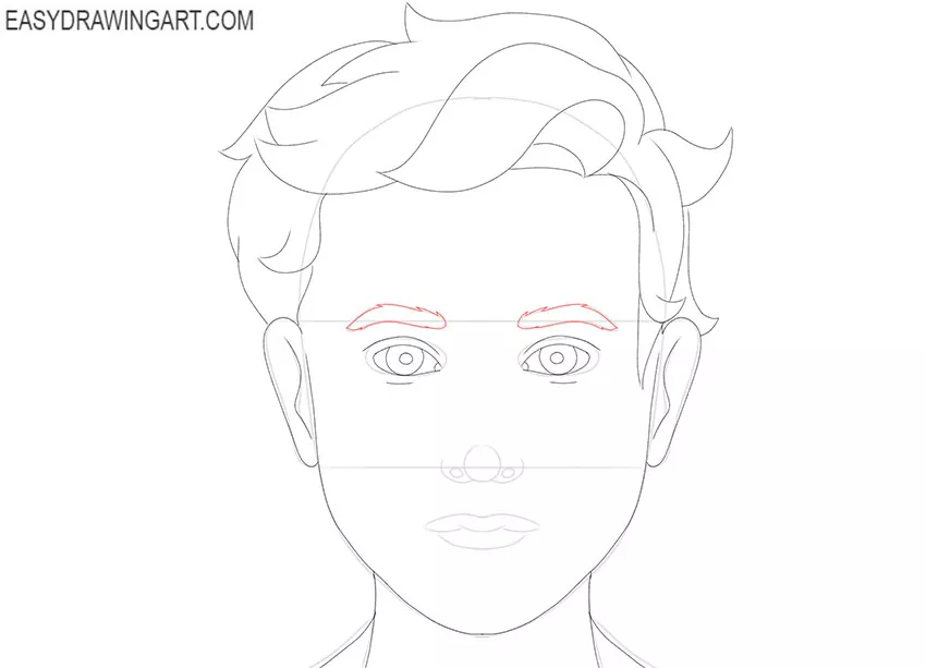 how to draw a cartoon boy's face step by step