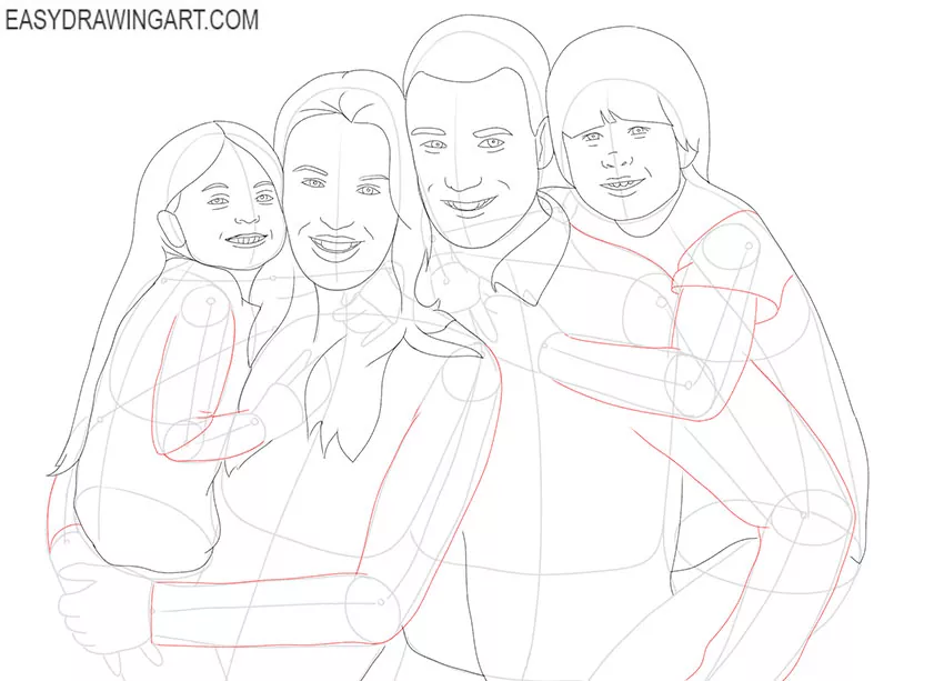 how to draw a family drawing