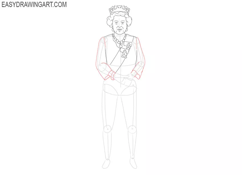 how to draw a portrait of queen elizabeth