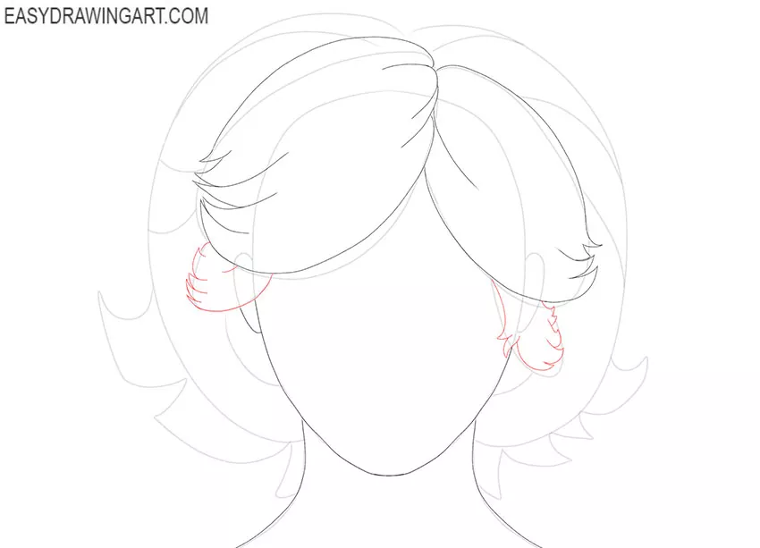 simple Fluffy Hair drawing