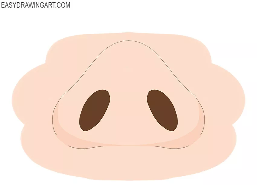 simple Nose from Below drawing step by step