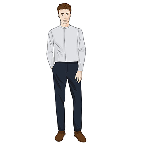 Focused young man flat line black white vector character. Editable outline full  body person keeps hands on waist. Simple cartoon isolated spot illustration  for web graphic design 26747645 Vector Art at Vecteezy