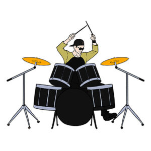 how to draw a drummer step by step