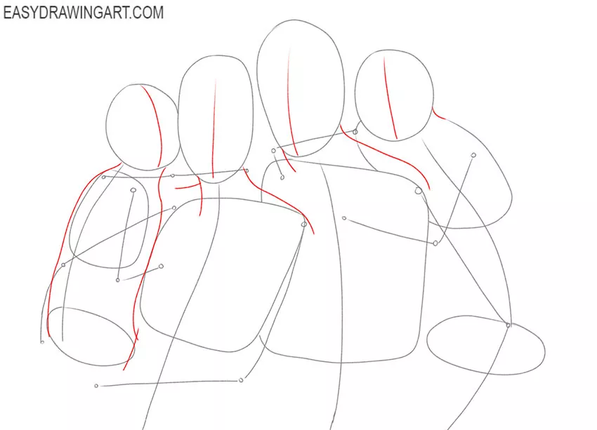 how to draw a big family