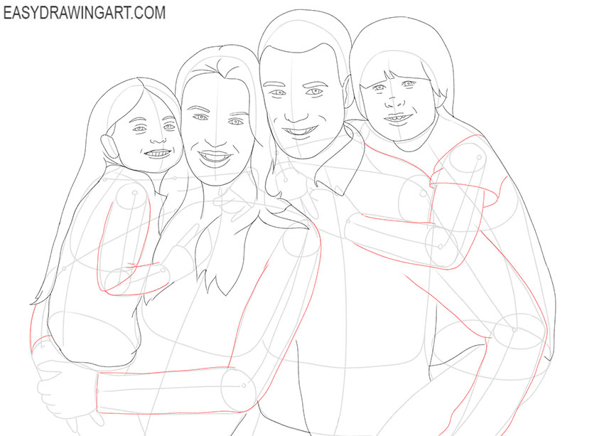 how to draw a family drawing