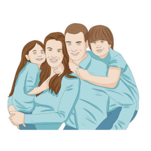 how to draw a family step by step