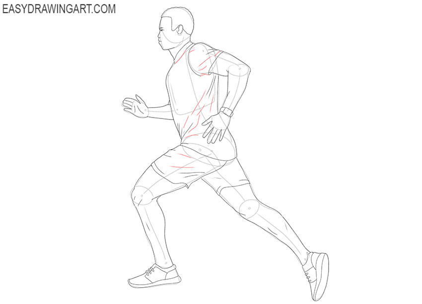 running man drawing easy
