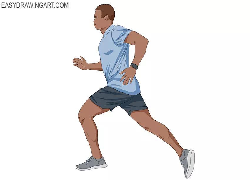 running man drawing for beginners step by step
