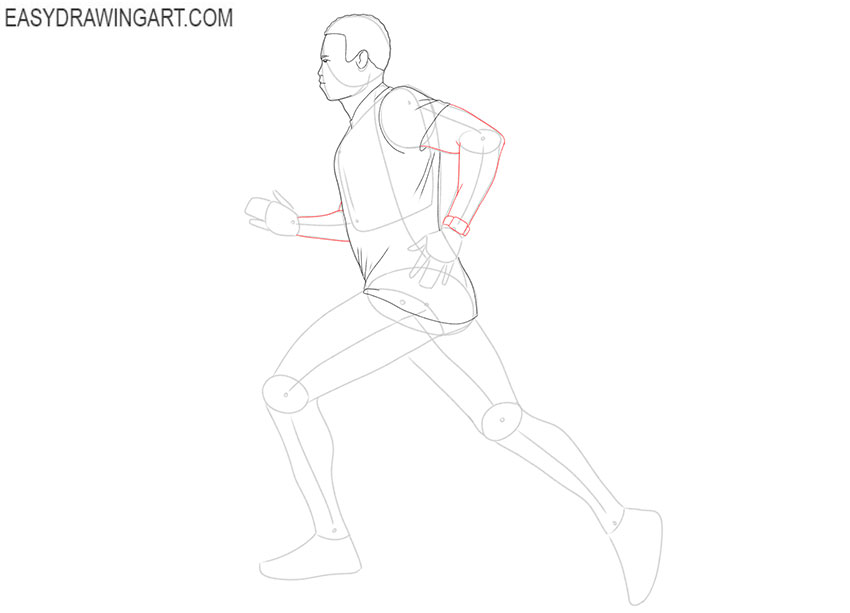 how to draw a person running simple