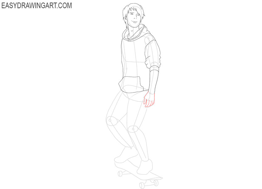 Skateboarder drawing for beginners