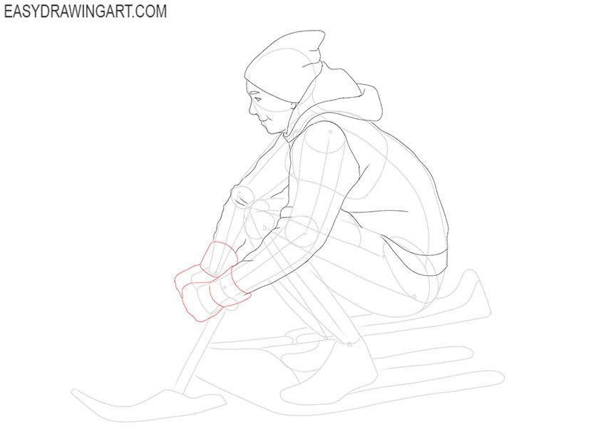 simple Sledding drawing