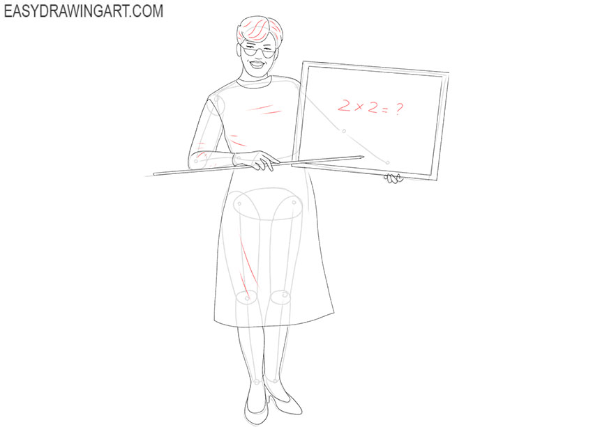 how to draw a teacher drawing