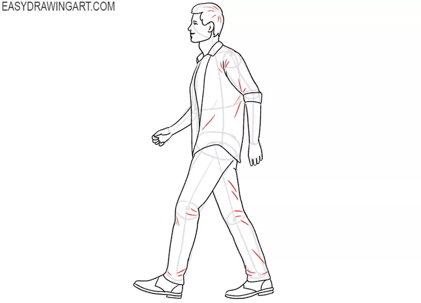 how to draw a walking person for beginners