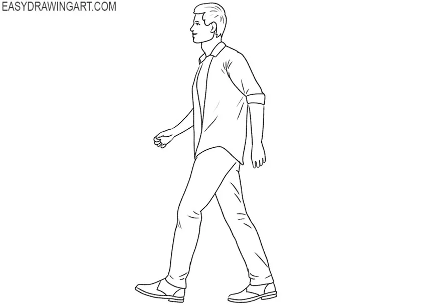 how to draw a walking person step by step