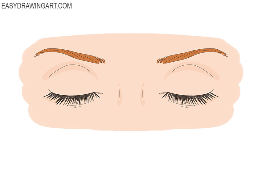  realistic and simple Closed Eyes drawing