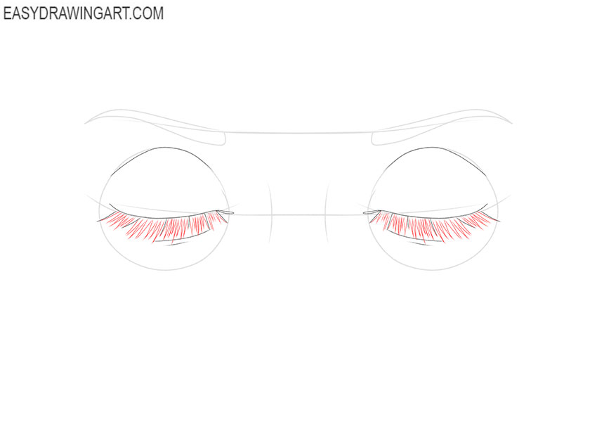 How to Draw Closed Eyes simple