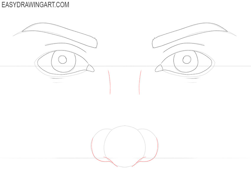 easy eyes and nose drawing