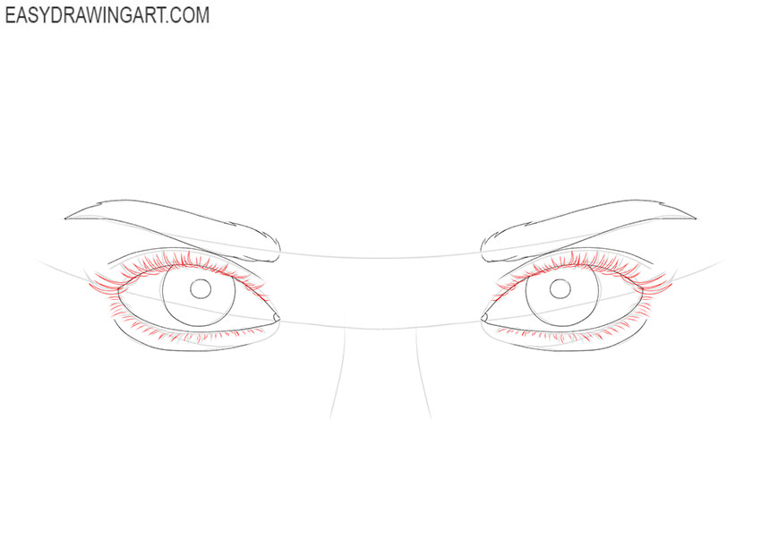 Eyes Looking at You drawing step by step