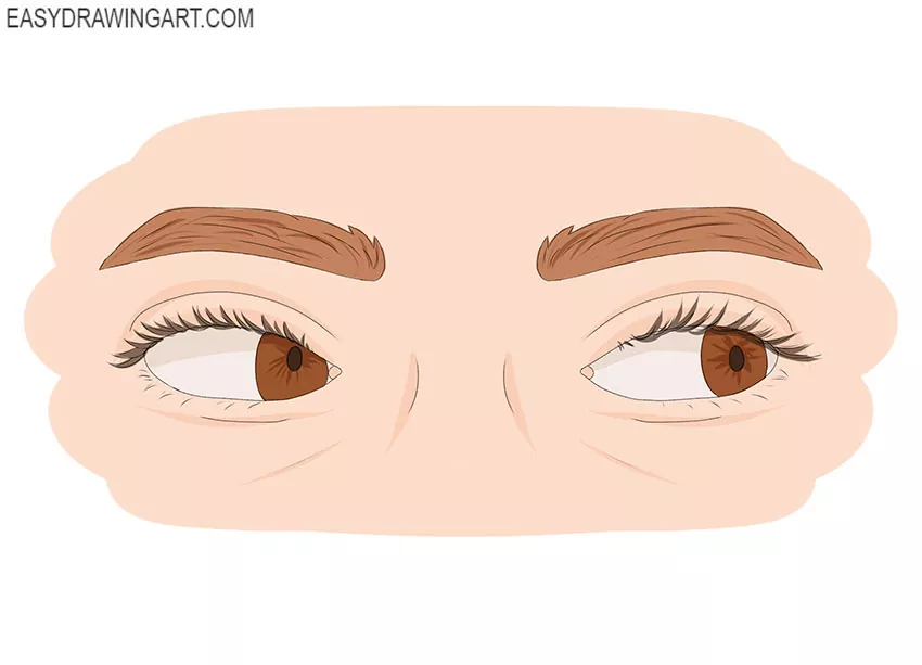  easy Eyes Looking to the Side drawing step by step
