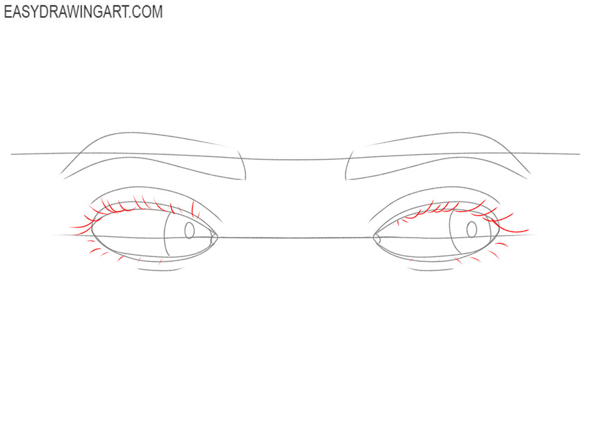 simple Eyes Looking to the Side drawing