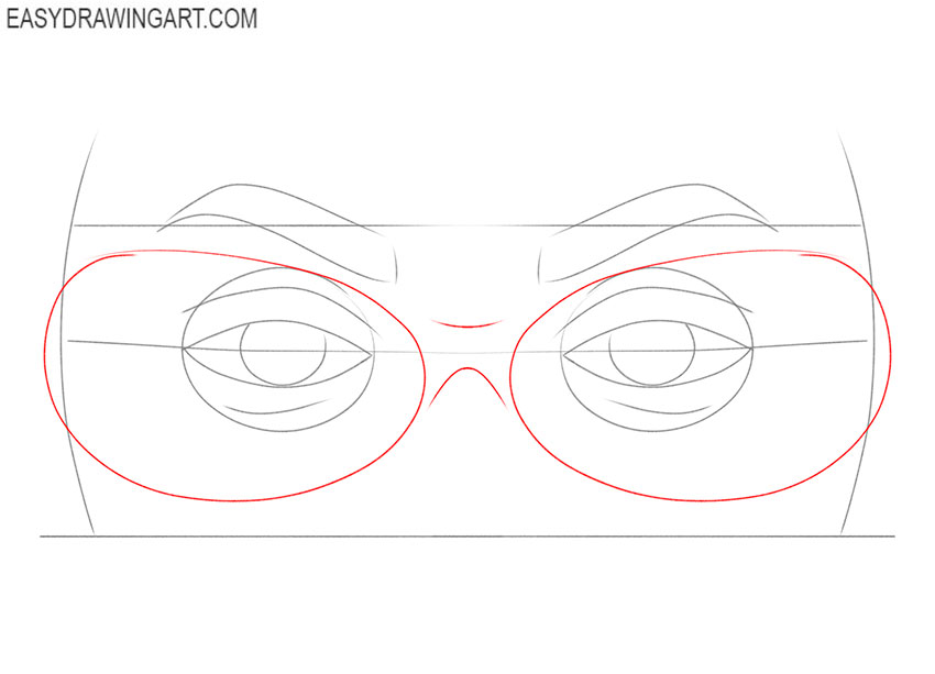 How to Draw Eyes with Glasses realistic
