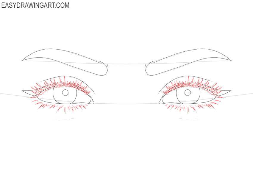 how to draw female cartoon eyes