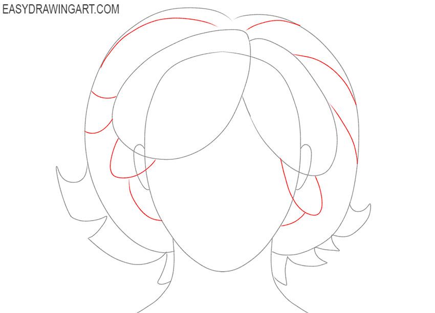 how to draw fluffy curly hair