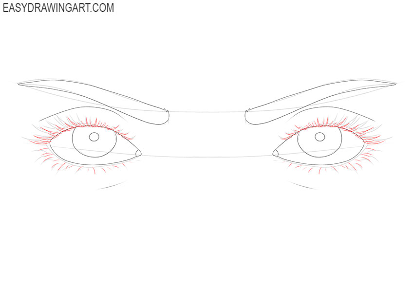 how to draw female cartoon eyes