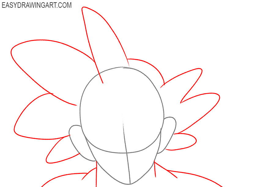 how to draw goku face easy