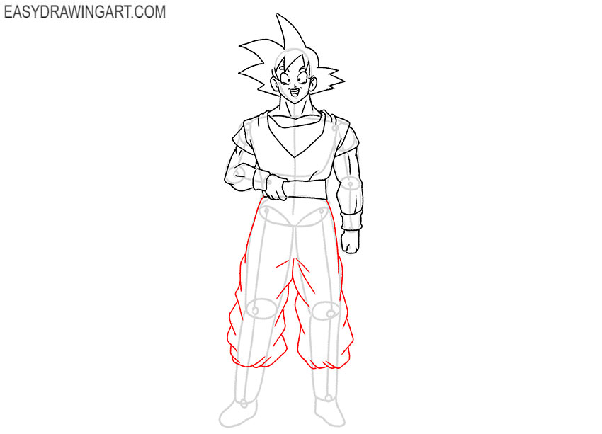 how to draw goku easily