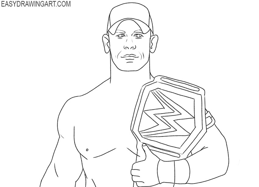 realistic john cena drawing